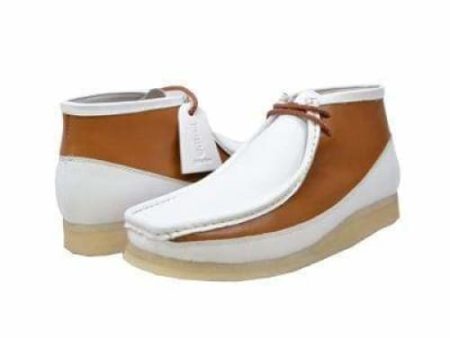 British Walkers Walker 100 Wallabee Boots Men s White and Tan Leather on Sale