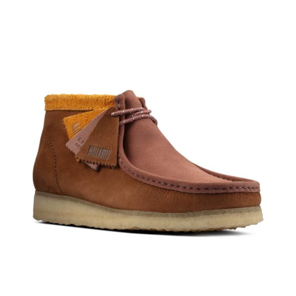 Clarks Originals Wallabee Boots Men s Multicolor Brown and Tan Suede 26163074 For Discount