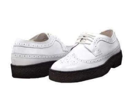 British Walkers Wingtip Low Cut Men s White Leather Oxfords Online now