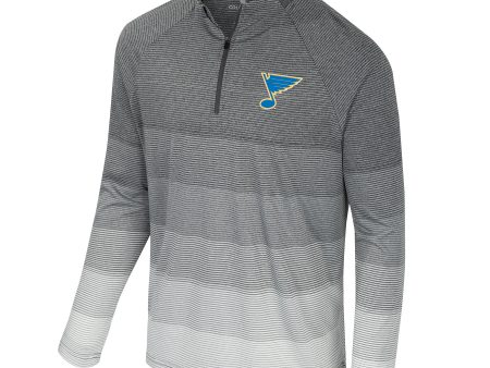 ST. LOUIS BLUES STRIPED QUARTER ZIP - GREY For Discount