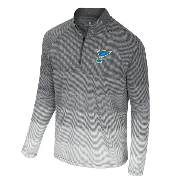 ST. LOUIS BLUES STRIPED QUARTER ZIP - GREY For Discount