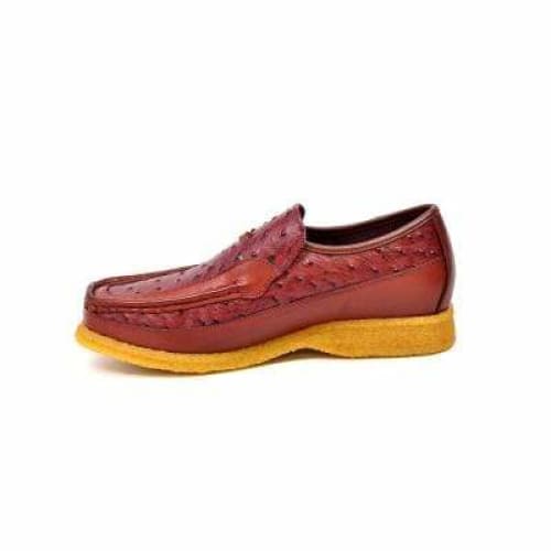 British Walkers Harlem Men s Burgundy Leather Crepe Sole Slip On Shoes For Sale