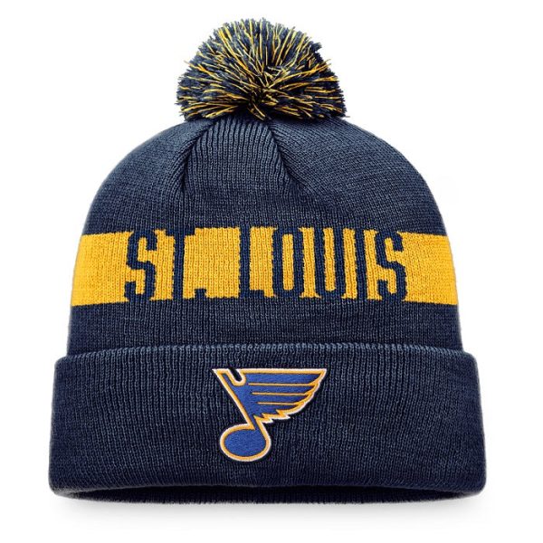 ST. LOUIS BLUES FANATICS NOTE POM KNIT - NAVY For Discount