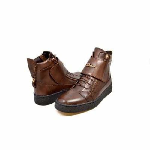 British Walkers Empire Men s Brown Leather Crepe Sole High Tops Online Sale