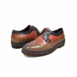 British Walkers Wingtip Men s 3 Tone Brown Rust and Navy Leather Oxfords For Discount