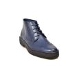 British Walkers Playboy Wingtips Men s Navy Blue Ostrich Leather High Top Boots For Sale