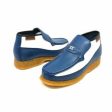 British Walkers Checkers Men s Blue and White Leather Slip Ons Supply