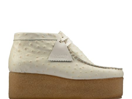 Clarks Originals Wallabee ELVTD Women s Beige Leather Wedge Boots 26160833 Discount