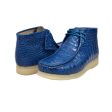 British Walkers Wallabee Boots Gators Men s Navy Blue Gator Leather For Discount