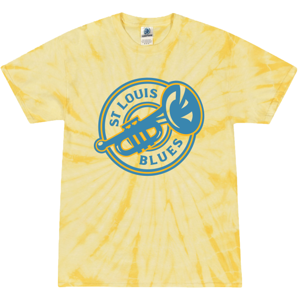 ST. LOUIS BLUES SERIES SIX HERITAGE TRUMPET TIE-DYE TEE Online now