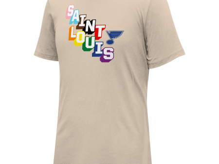 ST. LOUIS BLUES  PRIDE SHORT SLEEVE PRIDE TEE -  NATURAL For Discount