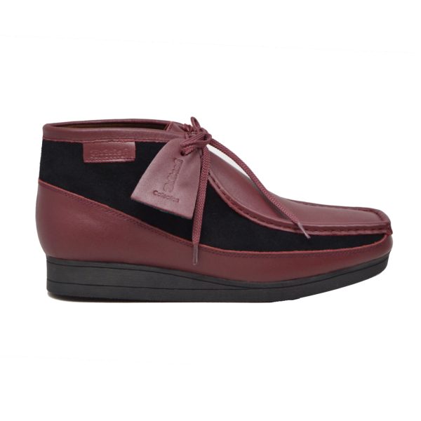 British Walkers New Castle Wallabee Boots Men s Burgundy and Black Suede and Leather Supply