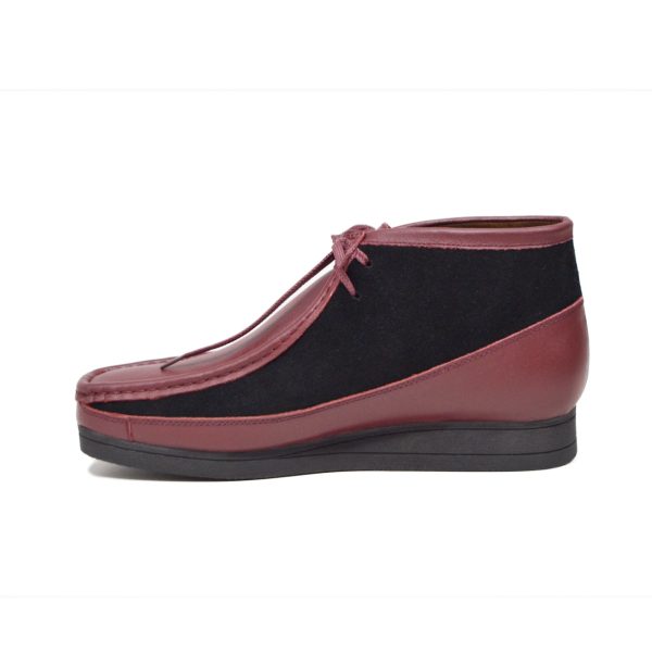 British Walkers New Castle Wallabee Boots Men s Burgundy and Black Suede and Leather Supply