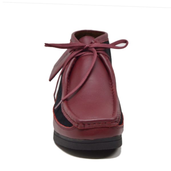 British Walkers New Castle Wallabee Boots Men s Burgundy and Black Suede and Leather Supply