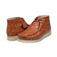 British Walkers Crocs Wallabee Boot Men s Cognac Crocodile Leather Discount