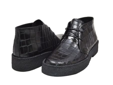 British Walkers Playboy Original Croc Print Men s Limited Edition Crocodile Leather High Top Online now