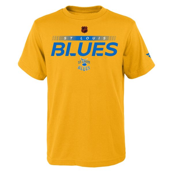 ST. LOUIS BLUES OUTERSTUFF REVERSE RETRO YOUTH LOGO TEE - YELLOW For Discount