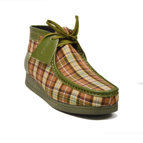 British Walkers New Castle Print 2 Wallabee Boots Men s Plaid Suede and Leather For Cheap