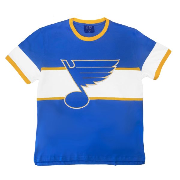 ST. LOUIS BLUES SERIES SIX OZZY STRIPED SHORT SLEEVE TEE - AIR FORCE BLUE   WHITE Online now