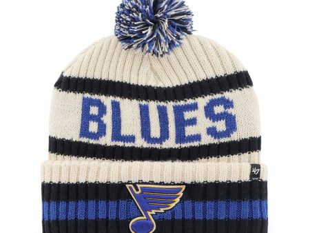 ST. LOUIS BLUES 47  BERING STRIPED POM KNIT BEANIE - NATURAL Fashion